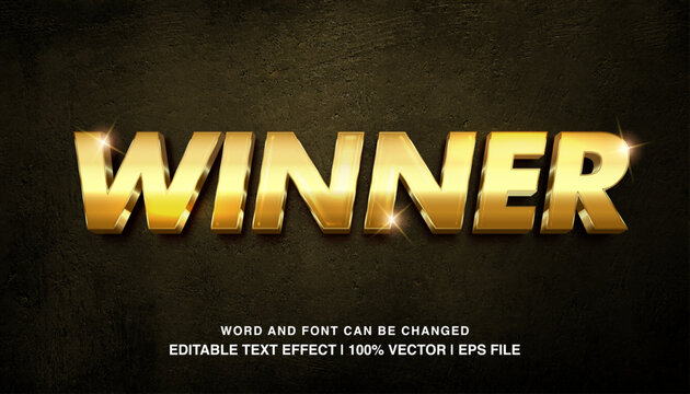 winner gold editable text effect