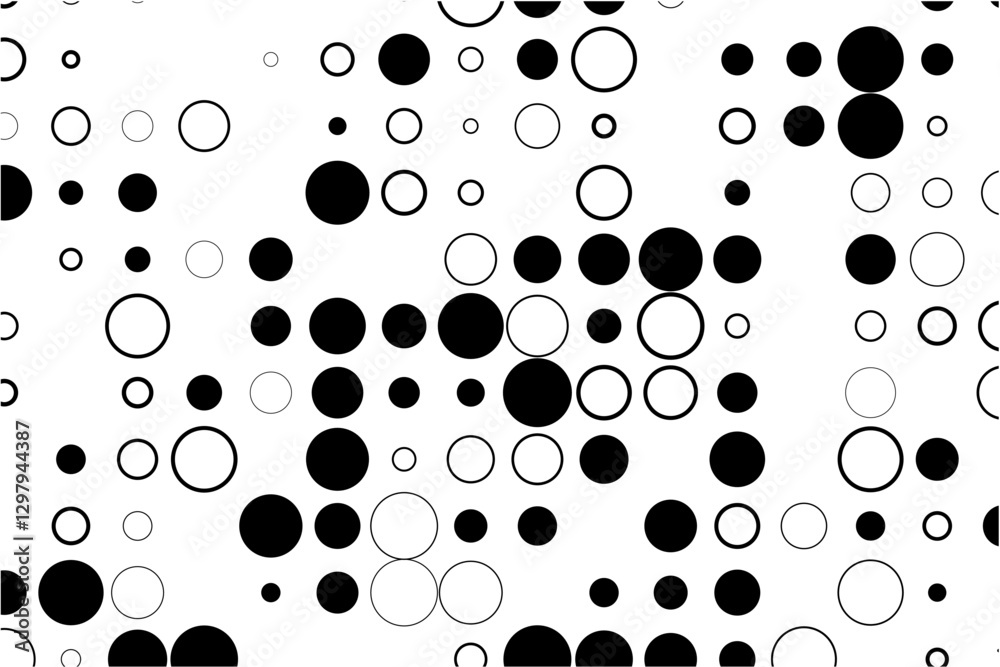 Poster Abstract grid with random gaps and black fills