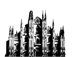 Duomo di Milano Sketch Drawing