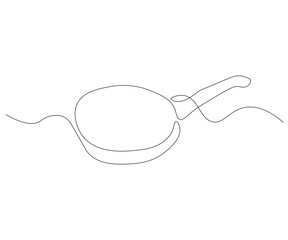 Continuous line drawing of pan. Single line of pan illustration
