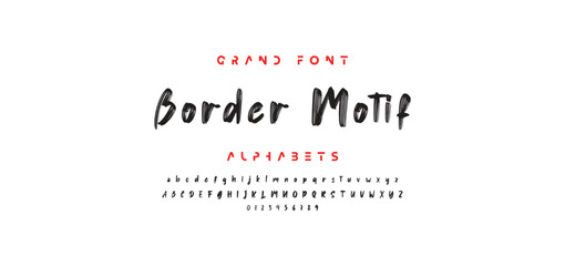 Lettering font isolated on white background. Texture alphabet in street art and graffiti style. Grunge and dirty effect.  Vector brush letters.