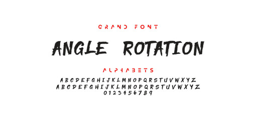 Lettering font isolated on white background. Texture alphabet in street art and graffiti style. Grunge and dirty effect.  Vector brush letters.