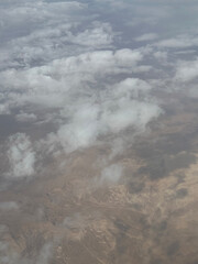 Egypt landscape and cloudscape from the airplane's window