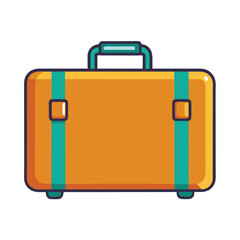 travel vacations suitcase with handle and wheels isolated vector icon