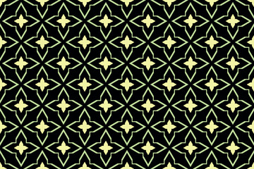 Elegant Geometric Pattern with Light Green and Pale Yellow Accents on Black Background
