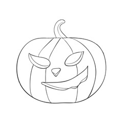 Pumpkin line for coloring. Isolated on a white background. Vector illustration