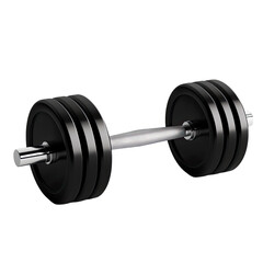 Naklejka premium Black dumbbells isolated on transparent background,