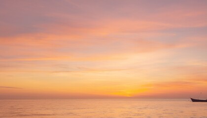 Obraz premium 바다에서 보는 저녁 노을