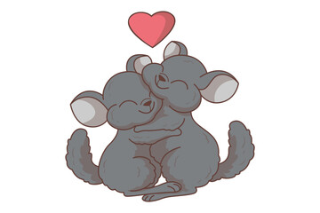 Hugging Character Illustration