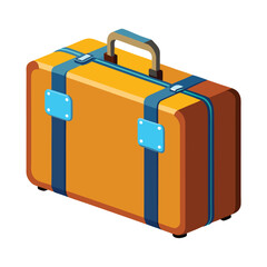 travel vacations suitcase with handle and wheels isolated vector icon