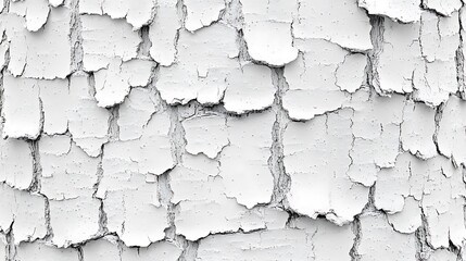 Fototapeta premium Abstract Tree Bark Texture with Cracked White Paint Surface Detail