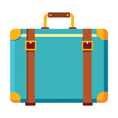 travel vacations suitcase with handle and wheels isolated vector icon