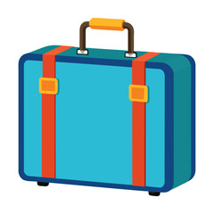 travel vacations suitcase with handle and wheels isolated vector icon