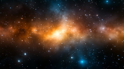 Fototapeta premium Stunning nebula galaxy view in a vast night sky. A mesmerizing cosmic landscape full of stars, vibrant colors, and deep space beauty. Perfect for sci-fi themes.