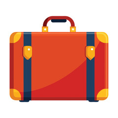 travel vacations suitcase with handle and wheels isolated vector icon