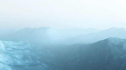 Fototapeta premium Misty Mountains and Valleys with Soft Morning Light