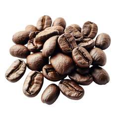 Obraz premium Pile of coffee beans isolated on a transparent background