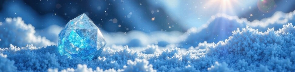 Obraz premium Geometric frosty ice crystals , ice, background, texture
