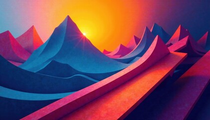 Geometric shape composition with bold lines and angles , shapes, abstract, style