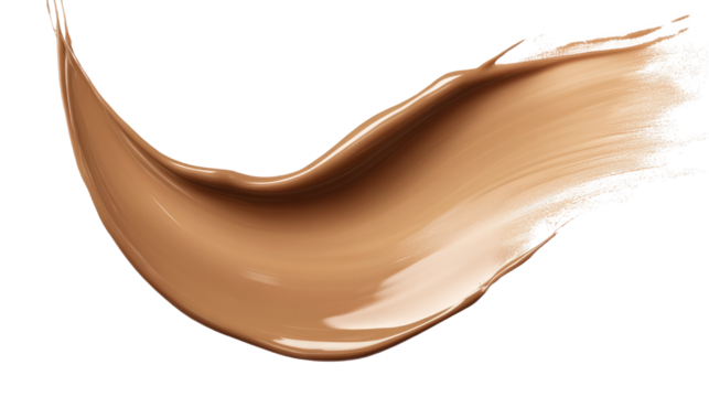 Makeup Swatch: A smooth, curving swatch of foundation shows the texture and color.