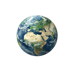 3D Realistic Earth Day. Holiday illustration of a globe on a transparent background