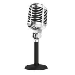 Fototapeta premium 3D Microphone transparent on a white background