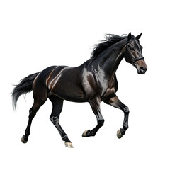 Obraz premium A beautiful horse running on a transparent background