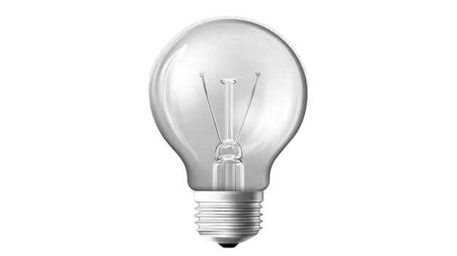Illuminating Idea: A crystal-clear light bulb glows with the promise of innovation and inspiration, suggesting brilliance and ingenuity in a simple design.