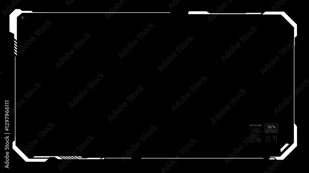 Poster universal technology line and frame video overlay futuristic hud head up display interface template 