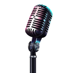 Fototapeta premium 3D Microphone transparent on a white background