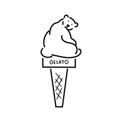 Gelato like polar bear, vector symbol design