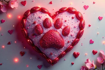 Heart-shaped dog paw design for Valentine's Day , paw, romantic, dogs