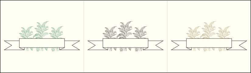 Vector design template in simple modern style with copy space for text, tree and leaves,for name logo,wedding invitation,name ornament