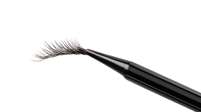 The Art of Enhancement: An image of a set of eyelash is precisely held with tweezers, emphasizing the delicate craftsmanship.