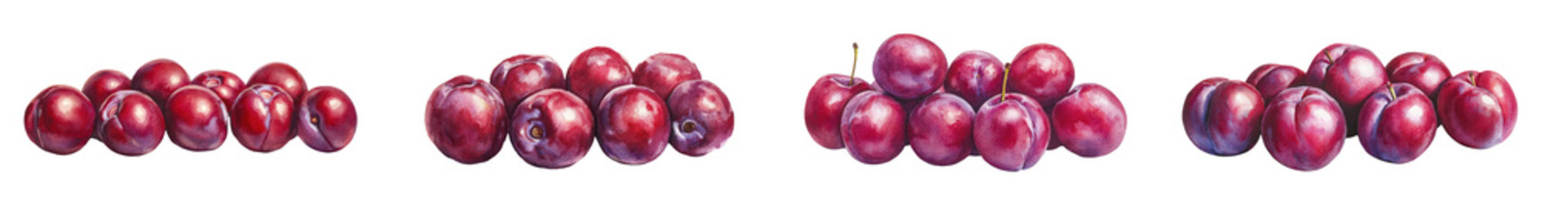 Obraz premium Closeup of a large collection of freshly picked ripe and juicy red apples in different sizes shapes and shades of red arranged in a group on a plain background Healthy