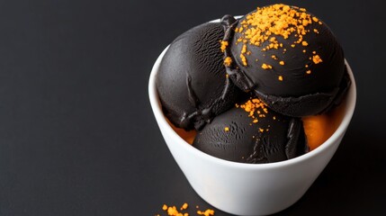 Halloween ice cream â€“ black with orange details.