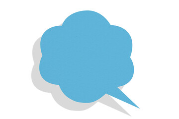 Light blue paper speech bubbles separated on transparent background