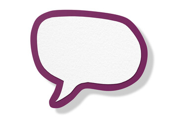 Dark purple paper speech bubbles separated on transparent background