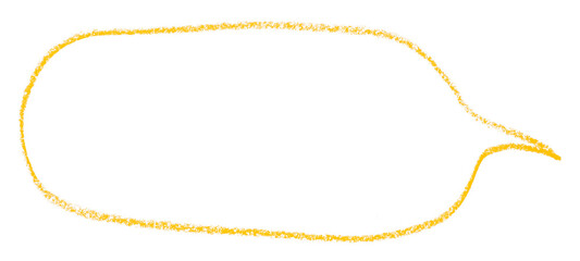Separate yellow speech bubble on transparent background.