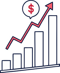 business graph with arrow