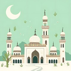 Obraz premium Ramadan kareem sticker clip Art logo icon white background