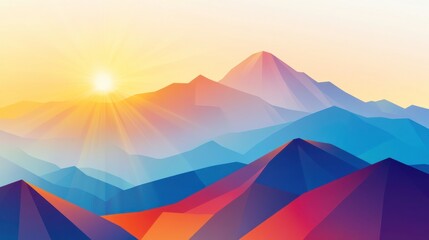 Vibrant Morning Light Over Mountain Peaks