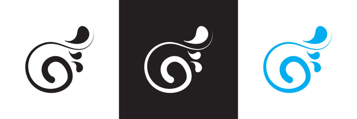 Decorative swirl and spiral icon. perfect swirl for graphic design. Elegant shapes add a stylish touch to invitations, tattoos, art projects, logos etc.  Isolated on white and black background. EPS 10