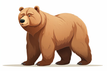 Fototapeta premium cartoon style bear white background generative ai