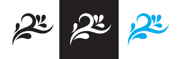 Decorative swirl and spiral icon. perfect swirl for graphic design. Elegant shapes add a stylish touch to invitations, tattoos, art projects, logos etc.  Isolated on white and black background. EPS 10