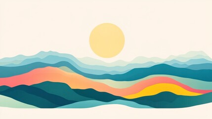 Vibrant Mountain Peaks Under Morning Light