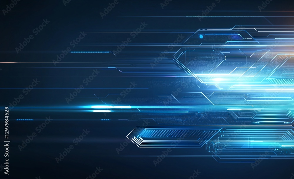 Poster a dynamic abstract background featuring lines and hexagonal shapes, showcasing a sense of speed and 