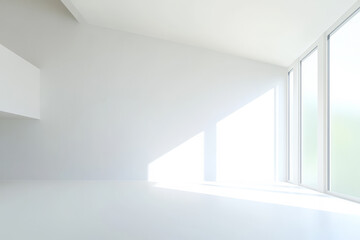 Bright and airy interior design in a modern space with large windows