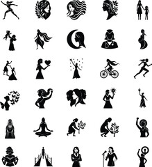 Empowering Women Icons Diverse Silhouettes, Strength, and Unity