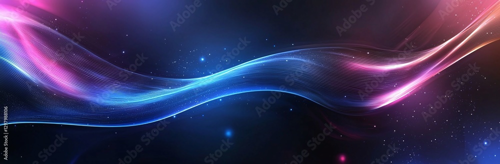 Poster a mesmerizing abstract background featuring flowing waves of vibrant colors, blending smoothly to cr